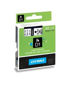 DYMO 41913 High-Performance Permanent Self-Adhesive D1 Polyester Tape for Label Makers, 3/8-inch, Black print on White, 23-foot Cartridge