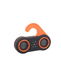 Oroview Waterproof Stereo Bluetooth Shower Speaker and Speakerphone Orange Black