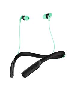 Skullcandy Method Bluetooth Wireless Sweat-Resistant Sport Earbuds with Microphone, Secure Around-The-Neck Collar, 9-Hour Rechargeable Battery, Perfect for Working Out, Black/Mint