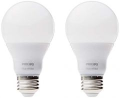 Philips Hue White A19 2-Pack 60W Equivalent Dimmable LED Smart Bulbs (Hue Hub Required, Works with Alexa, HomeKit & Google Assistant), Old Version