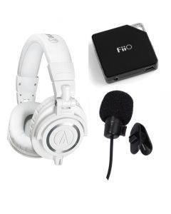 Audio-Technica ATH-M50xWH Professional Studio Monitor Headphones Deluxe Bundle