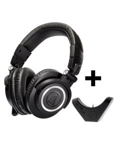 Audio-Technica ATH-M50x Professional Studio Monitor Headphones with Bluetooth Adapter-Amplifier BAL-M50X