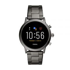 Fossil Unisex 44MM Gen 5 Carlyle HR Heart Rate Stainless Steel Touchscreen Smart Watch, Color: Smoke (Model: FTW4024)