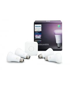 Philips Hue White and Color Ambiance A19 60W Equivalent Smart Bulb Starter Kit (Compatible with Amazon Alexa, Apple HomeKit, and Google Assistant)