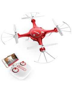 Syma X5UW WiFi FPV 720P HD Camera Quadcopter Drone with Flight Plan Route App Control and Altitude Hold Red
