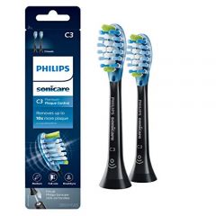 Genuine Philips Sonicare C3 Premium Plaque Control Toothbrush Head, HX9042/95#, 2-pk, Black