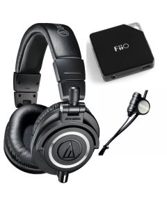 Audio-Technica ATH-M50x Professional Studio Monitor Headphones With Zalman Zm-Mic1 and FiiO E6